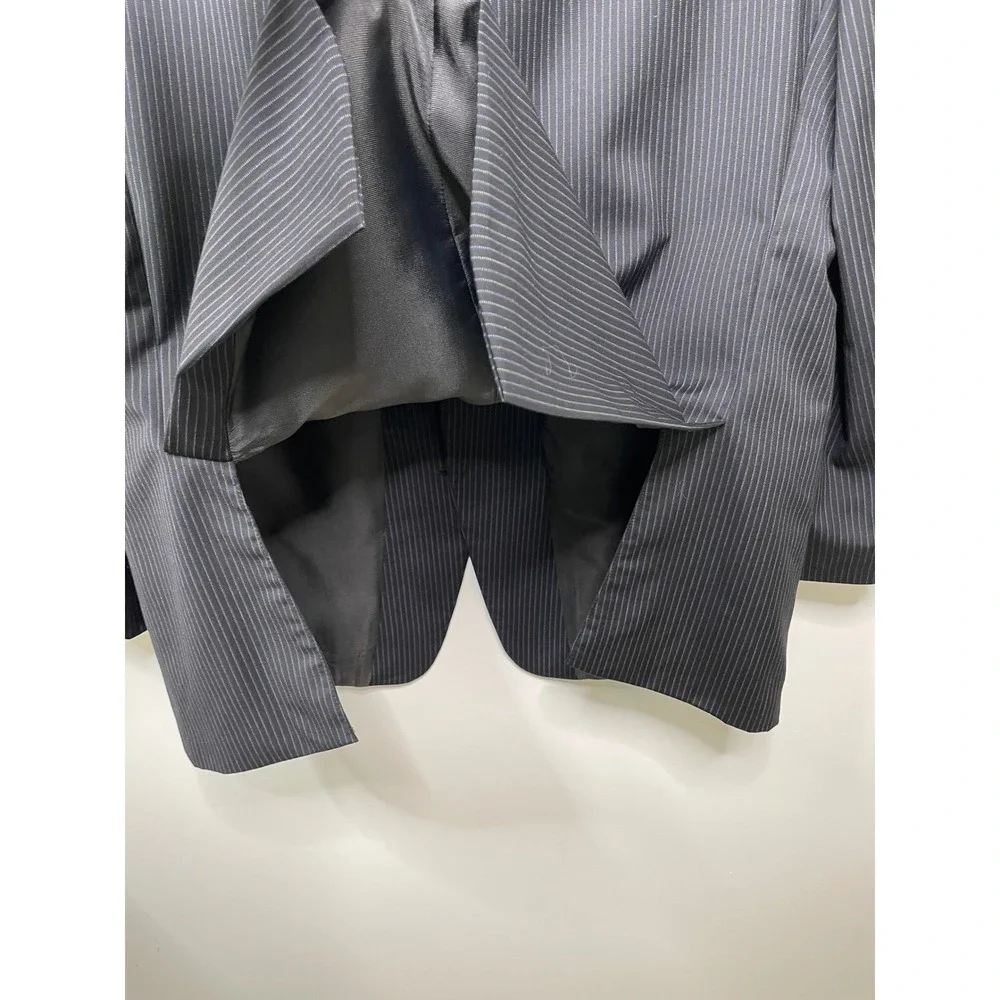 Franco Tassi Wool Pinstripe Blazer Black Grey Mens 44R Business Coat Suit Jacket